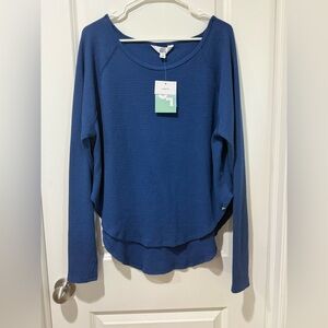 JoyLab Blue Waffle Knit Long Sleeve Top